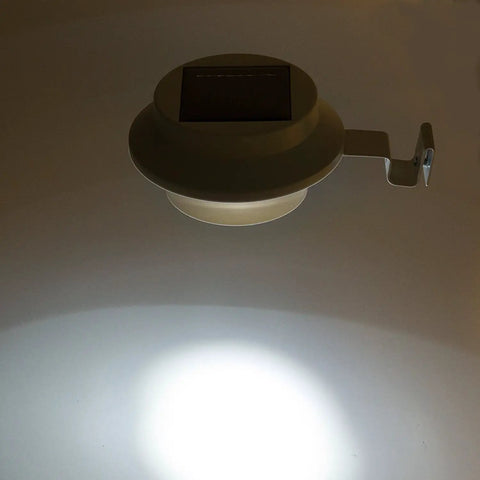 White Solar Gutter Light With LED, No Wiring Needed, Auto On In Darkness, Wireless Outdoor Indoor Security Lighting
