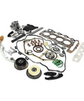 Upgrade Your Ride With This Timing Chain Kit And Head Gasket Bolts Set For Ecotec 2 Point Oh Liter Or 2 Point Four Liter Engines From 2009 To 2016 Models Made Strong With Alloy For Serious Long Life And Low Maintenance Under The Hood Anywhere., timing chain kit, head gasket bolts, Ecotec engine parts laid out on white background