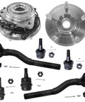 8 Piece Front Wheel Bearing Hubs Kit For Jeep Wrangler 2011 2012 2013 2014 2015 2016 2017 And 2018 JK Includes 2 Front Hub Assemblies 2 Outer Tie Rod Ends 4 Upper And Lower Ball Joints For Front Suspension Replacement