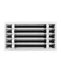 18x10 Modern AC Vent Cover In White Aluminum, Decorative Linear Slot Diffuser Air Register, front view showing grille slats