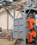 Hook Type Shot Blasting Machine For Hardware Components Finishing Wrench Bodies Hammer Heads And Plier Frames In Industrial Manufacturing Plants Heavy Duty Surface Cleaning Precise Efficient Abrasive Blasting, gray steel unit