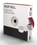 Pro Grade One Inch by Fifty Yard Aluminum Oxide Sanding Shop Roll 150 Grit Fine F Weight Cotton Cloth Backed Sandpaper product box