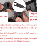 Dense Polymer Barrel Bushing Wrench For 1911 Pistols Set Of 2, Durable Non Abrasive Tool For 45 ACP And 9mm Calibers, Gun Maintenance Accessory, Easy Fit And Quick Disassembly showing use on 1911 slide
