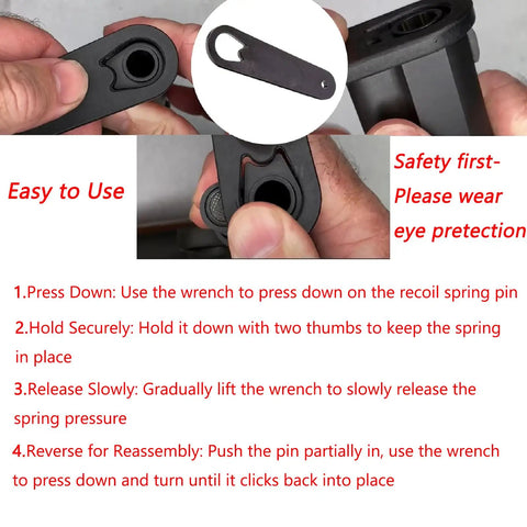 Dense Polymer Barrel Bushing Wrench For 1911 Pistols Set Of 2, Durable Non Abrasive Tool For 45 ACP And 9mm Calibers, Gun Maintenance Accessory, Easy Fit And Quick Disassembly showing use on 1911 slide