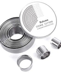 12 Piece Round Cookie Cutter Set With Graduated Circle Cutters In 18 8 Stainless Steel Includes Donut Ring Molds And Tin Storage Box