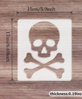 Human Skull Router Templates For Woodworking Badass Clear Acrylic Inlay Jigs For Precision Routing And DIY Project Builds Pro Level 5Mm Thick template showing skull and crossbones design.