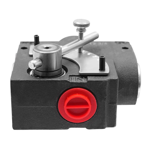 Front view of a Hydraulic Adjustable Flow Control Valve 0 To 30 GPM, 3000 PSI, Heavy Duty Workhorse With Three Quarter Inch NPT Port