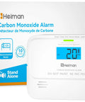 Portable Carbon Monoxide Detector With Digital Display And Sealed Lithium Battery Straight Up Reliable CO Alarm showing digital screen in white unit.