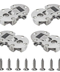 4 pack of 90 Degree Adjustable Concealed Cabinet Door Hinge Set, Zinc Alloy Drop Down Flush Hinge With Screws