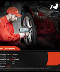 Mechanic installing Front Right Abs Wheel Speed Sensor For Ford Fusion And Lincoln Mkk 2013 To 2019 on a wheel.