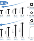 All In One M3 Screw Kit With 840 Pieces Of Socket Head Screws Nuts Washers And Wrench Including 8 Sizes From 6Mm To 30Mm