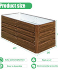 Two Pack 4x2x2 Ft Raised Garden Beds Outdoor Galvanized Planter Boxes Deep Root Planter For Veggies Flowers And Herbs Brown Finish Sturdy Metal Garden Boxes For Backyards And Patios
