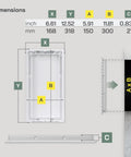 Dimensions of Rock Solid White Abs Plastic Access Panel With Six By Twelve Inch Cut Out For Drywall Wall And Ceiling Patch.