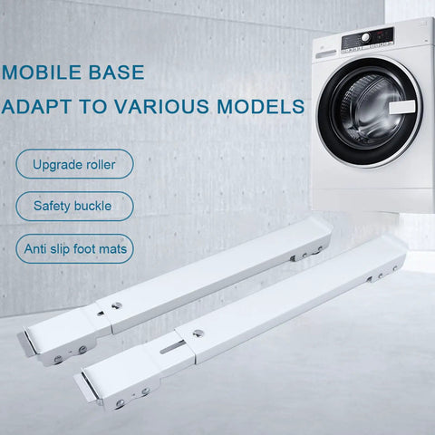Heavy Lifter Adjustable Washing Machine Rolling Base With Smooth Glide Casters And Rock Solid Steel Frame Delivers Zero Hassle Setup And Bulletproof Support For All Major Appliances In Bright White