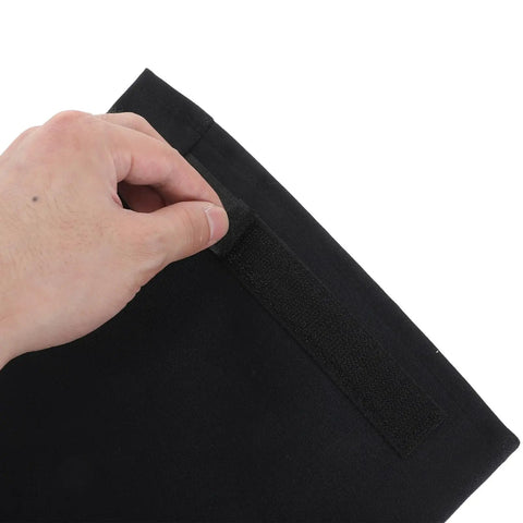 Close-up of Heavy Duty Fireproof Welding Sleeves Heat Resistant Arm Guards showing adjustable velcro strap for secure fit.