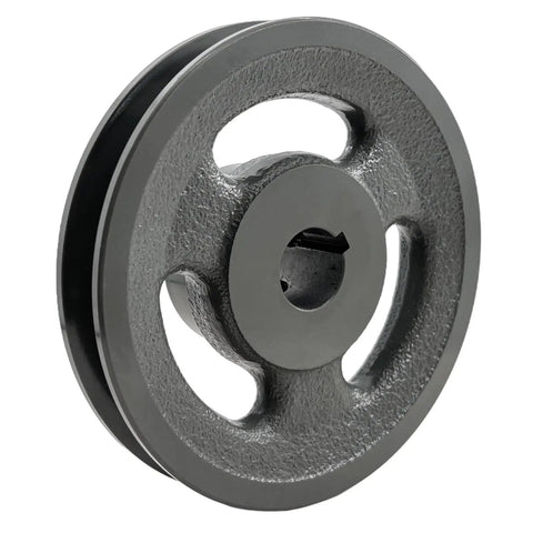 Three Quarter Inch Bore V Belt Pulley Cast Iron Motor Pulley 4.45 Inch Outside Diameter 1 Groove Fits A AX 3L 4L Belts Beefy Built Tough Machined Sheave With Rust Resistant Finish For Smooth Quiet Power Transfer