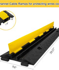 4 Pack 2 Channel Cable Ramp Kit With 11,000 Lbs Axle Capacity, Beefy Heavy Duty Floor Cable Protector Ramps In Black And Yellow