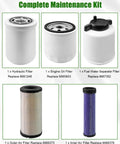 Engine Maintenance Filter Kit For Skid Steer Loaders 863 863G 864 864G 873 873G 883 T200 A300 A220 S250 Beefed Up All In One Air Fuel Oil Filter Set Replacement 6667352 6665603 6661248 6666375 6666376 showing filter components.