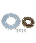 Rear Wheel 44T T8F Sprocket Chain Drive Gear With Freewheel Adapter For Electric Scooter Steel And Aluminum Alloy 4 Hole Mount 34mm Inner Diameter Heavy Duty Upgrade - components displayed