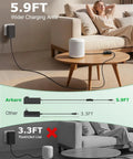 12V 3A Power Supply AC Adapter 36W Charger With On Off Switch 5.9 Foot Cable Center Positive DC Output For Electronics And Home Devices Universal 100 240V Input, 5.9FT cable shown in living room