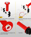 Step-by-step assembly of Seven Eighths Inch Throttle Cable And Handlebar Grips Kit For Dirt Pit Bikes And Mini Bikes Fits Predator 212 CT200U EX Baja Warrior Coleman BT200X And More 50cc To 212cc 4 Stroke Engines