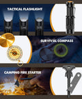 Dope 25 Piece Survival Kit For Men Dads Camping Essentials Gear And Outdoor Survival Tools Gift, flashlight, compass, fire starter.