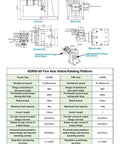 Rock Solid Heavy Duty Hollow Rotary Actuator With Five Axis Rotating Platform dimensions and specifications diagram