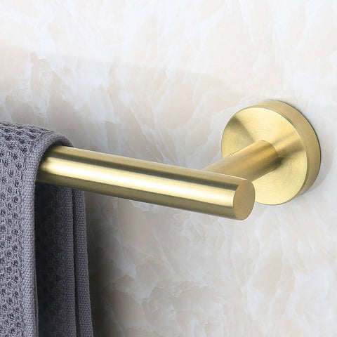 Heavy Duty Stainless Steel Towel Bar Wall Mount Rack For Bathroom And Outdoors, Rustproof 304 Stainless in Gold Finish
