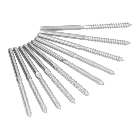 Left Right Hand Thread Swage Lag Screws for 1/8 Inch Cable Railing T316 Stainless Steel Deck Baluster Kit, 10-pack