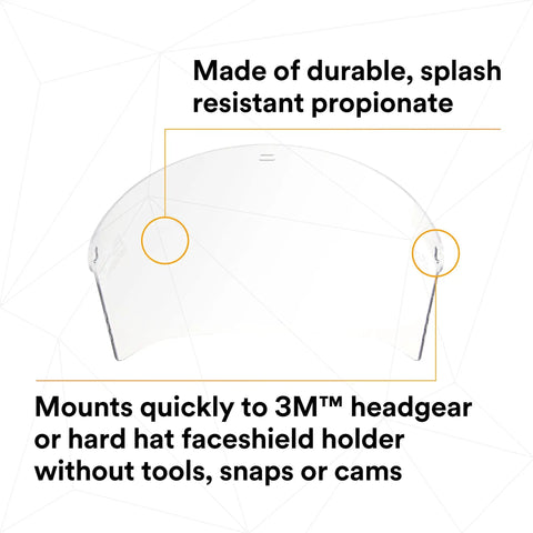 H8A Ratchet Headgear System With W96 Clear Propionate Faceshield For Liquid Splash And Molten Metal Protection ANSI Z87 Compliant