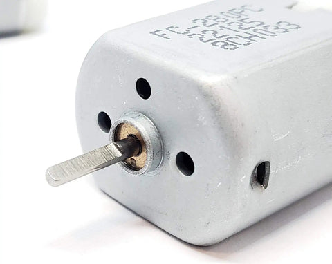 Close-up of 2 Pack 10mm Flat Shaft Central Door Lock Actuator Motor FC-280PC-22125 showing flat shaft D spindle for vehicle locks.