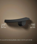 Betello Left Hand Trip Lever Matte Black for Betello Toilets, length 3-11/16 inches, height 1-1/4 inches, matte black finish