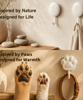 Top Shelf White Self Adhesive Wall Hooks Featuring Chic Paw And Oval Designs for hanging towels and pet leashes.