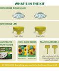 Sunflower Garden Kit for Kids and Families Grow Your Own Sunflowers From Seeds With Greenhouse Domes And Grow Rings Non GMO Seeds BPA Free