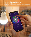 Crazy Bright Smart LED Light Bulbs 16W 1600 Lumen 150W Equivalent Color Changing A19 E26 Dimmable controlled via app