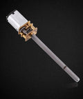 12V 400RPM N20 Micro Gear Motor with long output shaft on black background