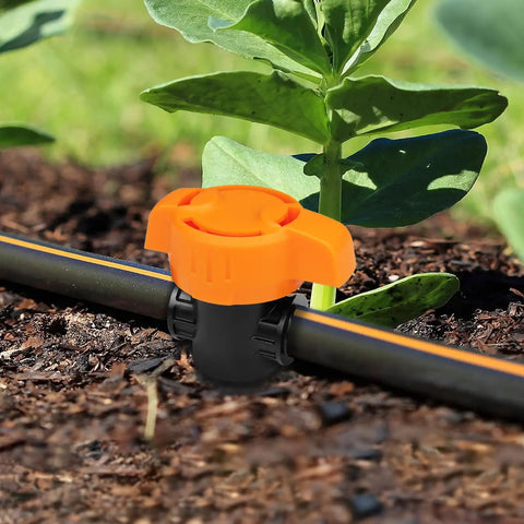 12 Pack Drip Irrigation Barbed Shut Off Valves For 1/2 Inch Tubing Fitted on Garden Hose