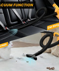 Cordless Leaf Blower And Vacuum Compatible With 20V Max Batteries Not Included Brushless Motor Delivers Six Variable Speeds Up To 180 MPH For Quick Cleanups On Any Job Site 2 In 1 Handle Electric Blower And Vacuum in action cleaning car seat and pet hair
