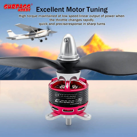 C2826 1200KV Beefy Brushless Outrunner Motor for 2-3S RC Multicopters with propeller, mountain background