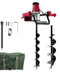 1500W Electric Post Hole Digger With 6 Inch And 4 Inch Augers, Reverse Function, Carry Bag, Durable Auger Bits For Fencing