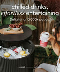 2-In-1 Outdoor Cooler Side Table In Black, Keeps 48 Cans Cold For 12 Hours, 40L Ice Capacity, Modern Patio Table With Built-In Cooler, Ideal For Balcony, Deck, Or Poolside Relaxation