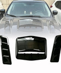 High Performance 3D Aerodynamic Hood Vent Cover For Tesla Cybertruck Sports showing three-piece glossy black louvers.