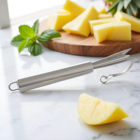 Two Pack Stainless Steel Pineapple Eye Peeler And Remover Tool, V Shape Eye Cutter For Easy Pineapple Eyes on kitchen counter