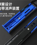 Heavy Duty Wide Buffer Drawer Slide Rails 16 Inch Black Steel Ball Bearing Guide Three Section Rebound Designed For Soft Close Operation In Cabinets And Dressers Two Pack With Full Extension For Quiet Smooth Glide And Reinforced Steel Construction close-up