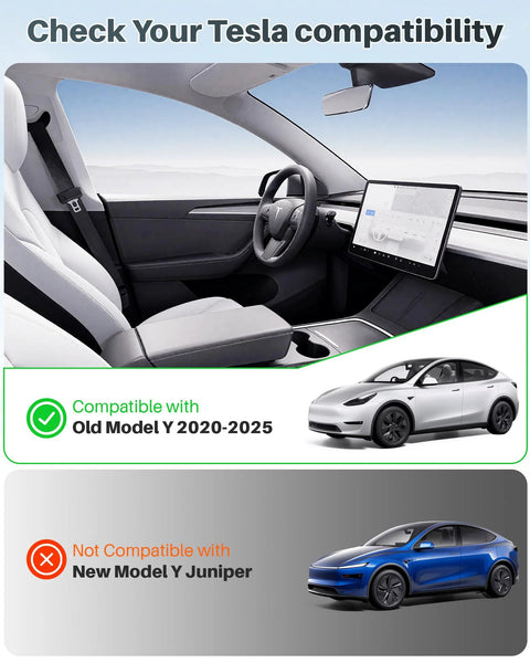 Tesla Model Y magnetic sunshade, blue 2-piece set, honeycomb nano-ceramic roof film.