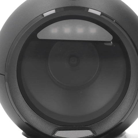 Close-up of Omnidirectional Desktop Barcode Scanner For 1D 2D And QR Codes, Auto Sensing USB Wired Reader, Ideal For Retail And Warehouse.