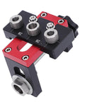 3 In 1 Aluminum Pocket Hole Jig Kit With Dowel Guide for 8mm 10mm and 15mm Drill Openings, adjustable depth and alignment scale