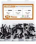 Tri Fold Aluminum Pop Rivets Black 75 Pieces Assortment For Kayak Boat Repair Includes Sizes Three Sixteenths Inch Five Eighths Inch Three Quarters Inch And One Inch Bulb Style Tri Grip in clear plastic box