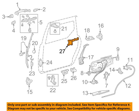 Toyota Door Hinge Assembly Drop In Replacement For Front Or Rear Door Fits Directly OEM Replacement Heavy Duty Steel Hardware Built For Everyday Ride Easy Open Close Reliable Pivot Point For Quick Install diagram highlighted