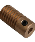 Brass CNBTR 0.5 modulus reducer gear with 20 teeth and 4 mm bore; side set-screw hole visible.